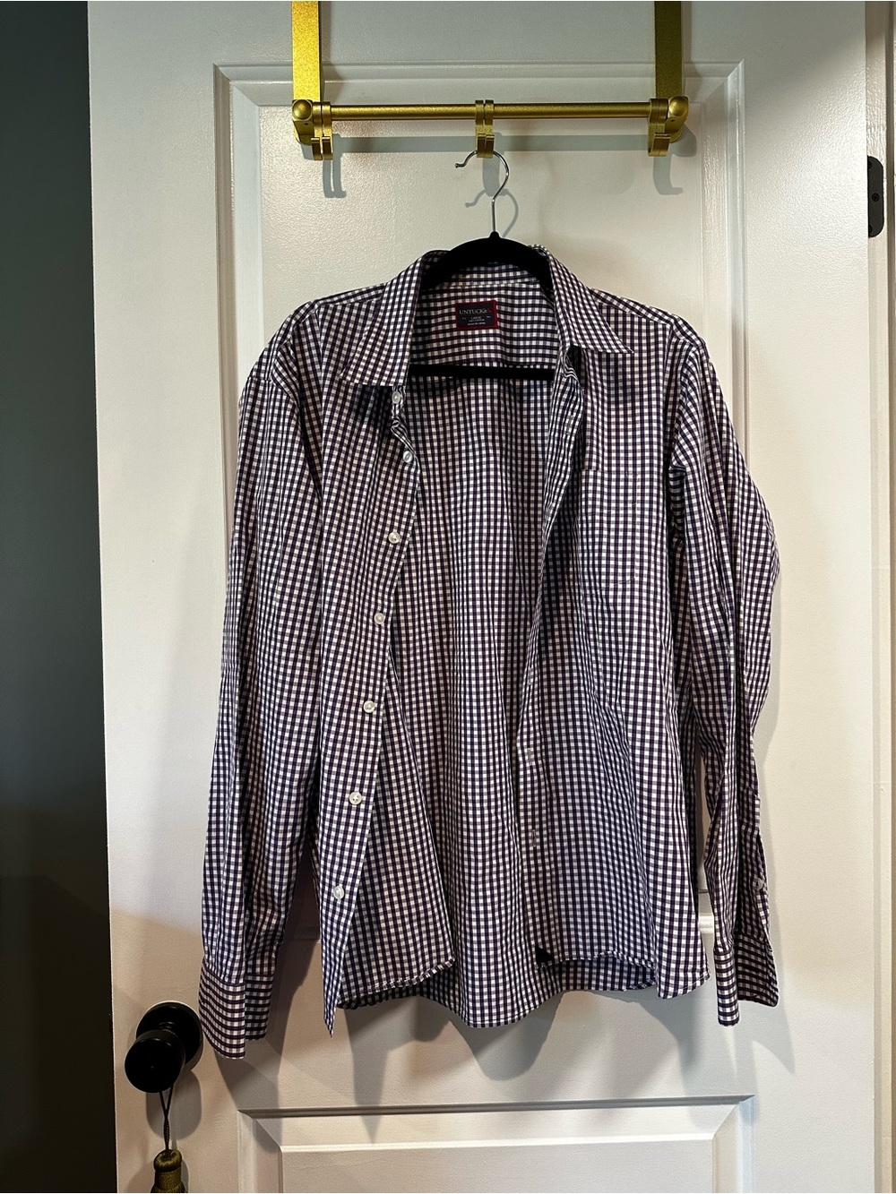 UNTUCKit Checkered Dress Shirt 100% Cotton - Large